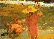 Joaquin Sorolla Children on the Seashore, Spain oil painting artist